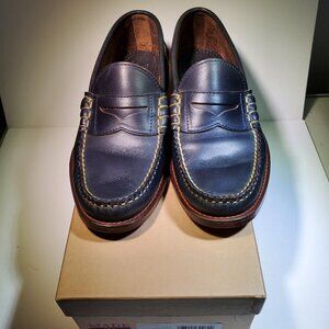 VINTAGE G H BASS FENMORE NAVY  WEEJUNS HAND MADE IN MAINE USA JULY 2013..NWOT